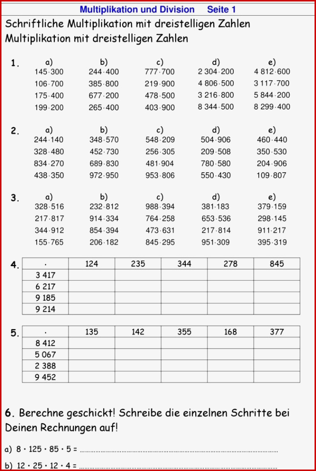 Natürliche Zahlen Klasse 5 Arbeitsblätter Worksheets