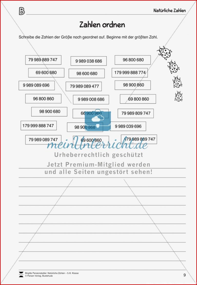 Natürliche Zahlen Zahlen der Größe nach ordnen