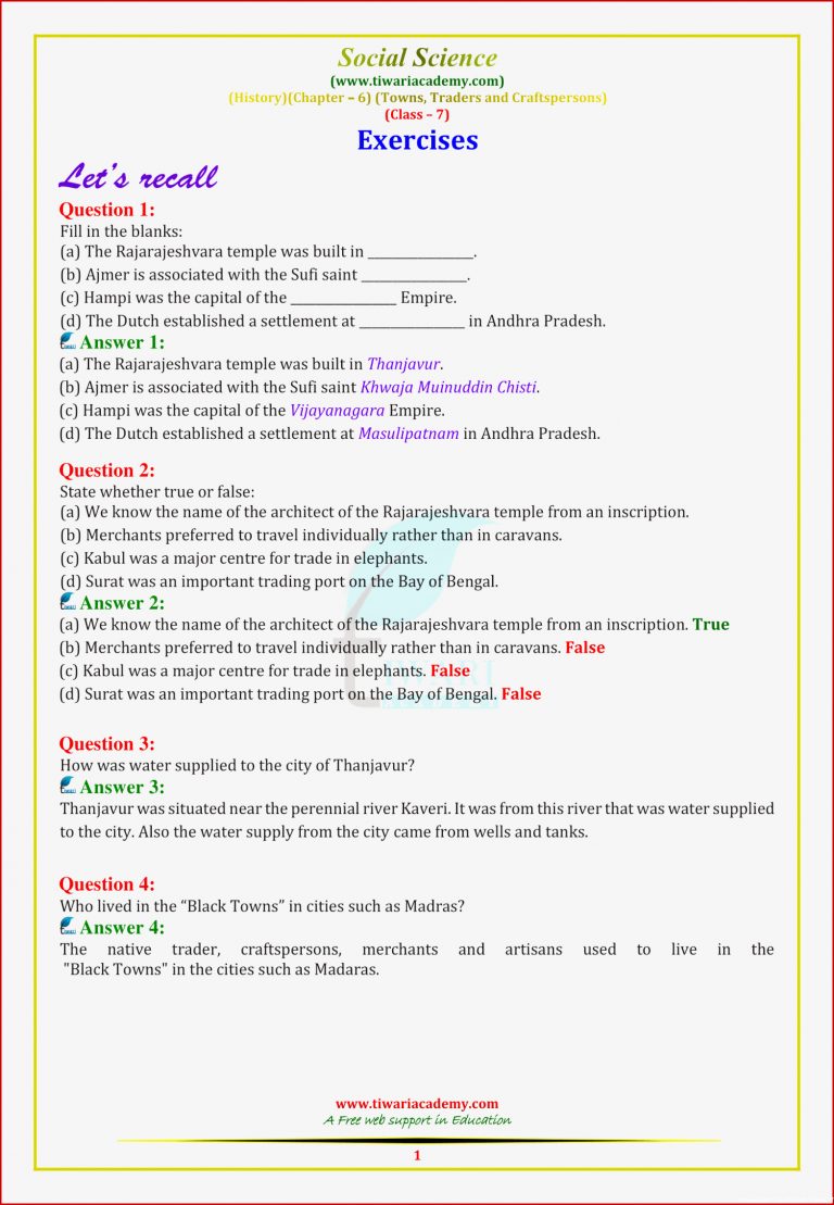 Ncert solutions for Class 7 social Science History Chapter