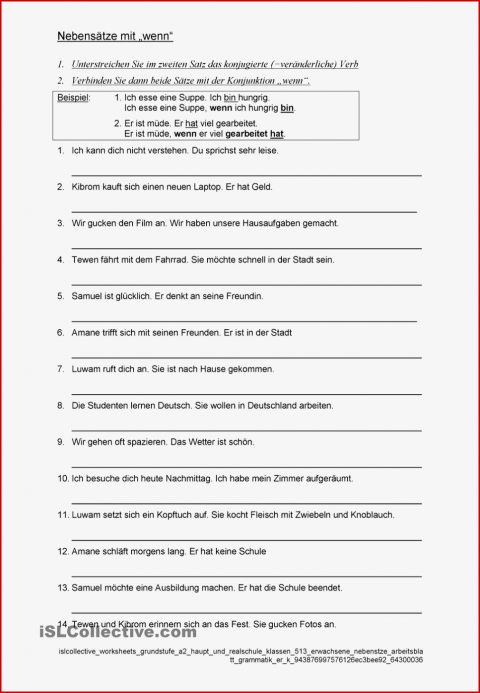 Nebensätze Mit "wenn"