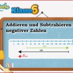 Negative Zahlen Addition Und Subtraktion Klasse 6