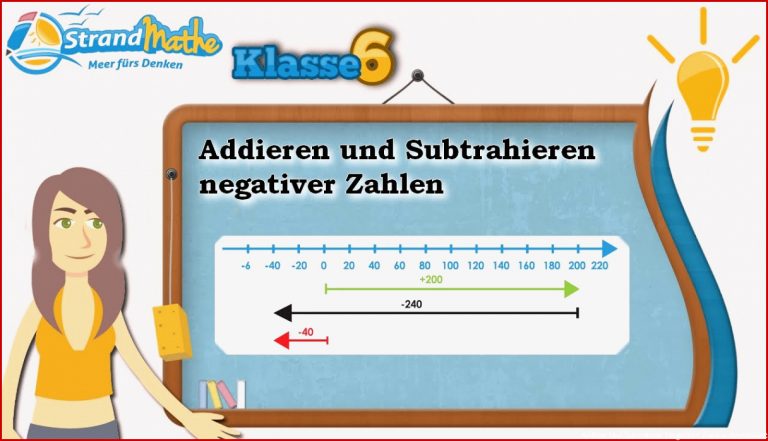 Negative Zahlen Addition und Subtraktion Klasse 6