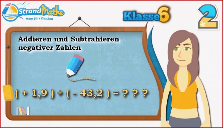 Negative Zahlen Addition und Subtraktion Klasse 6