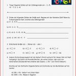 Negative Zahlen Arbeitsblätter Worksheets