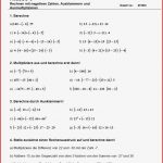 Negative Zahlen Übungen Rechnen Mit Negativen Zahlen In