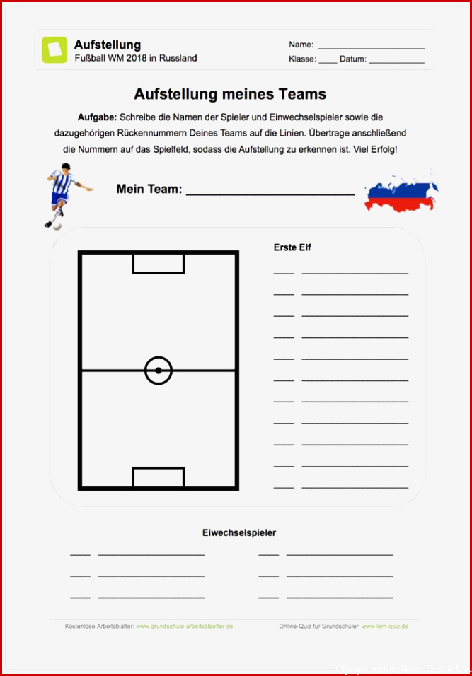 NEU Ein kostenloses Arbeitsblatt zur Fußball WM 2018 in