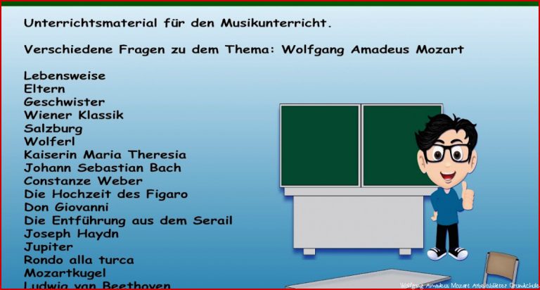 Neues Von Legakulie Wolfgang Amadeus Mozart Klassenarbeit