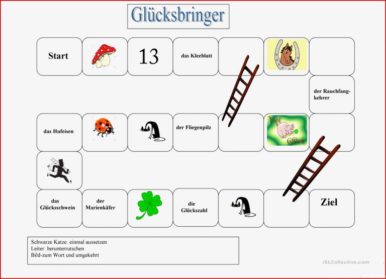 Neujahr Glücksbringer Arbeitsblatt Kostenlose DAF