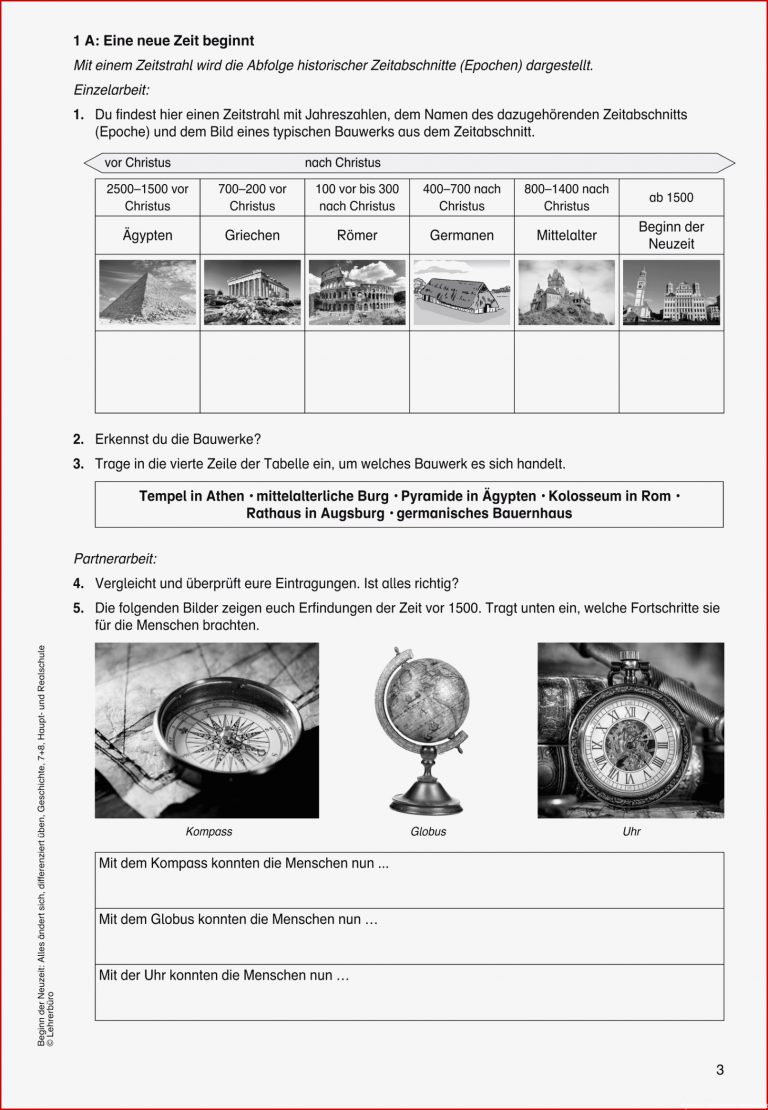 Neuzeit · Arbeitsblätter · Sekundarstufe I · Lehrerbüro