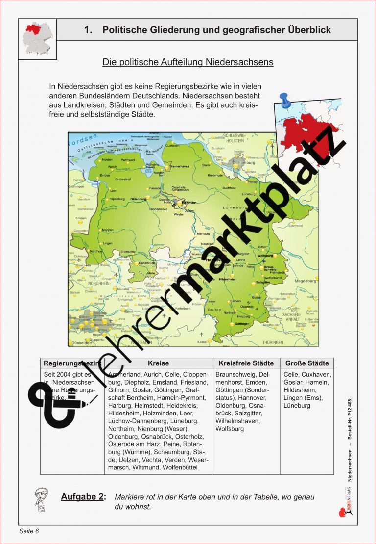 NIEDERSACHSEN – Unterrichtsmaterial in den Fächern