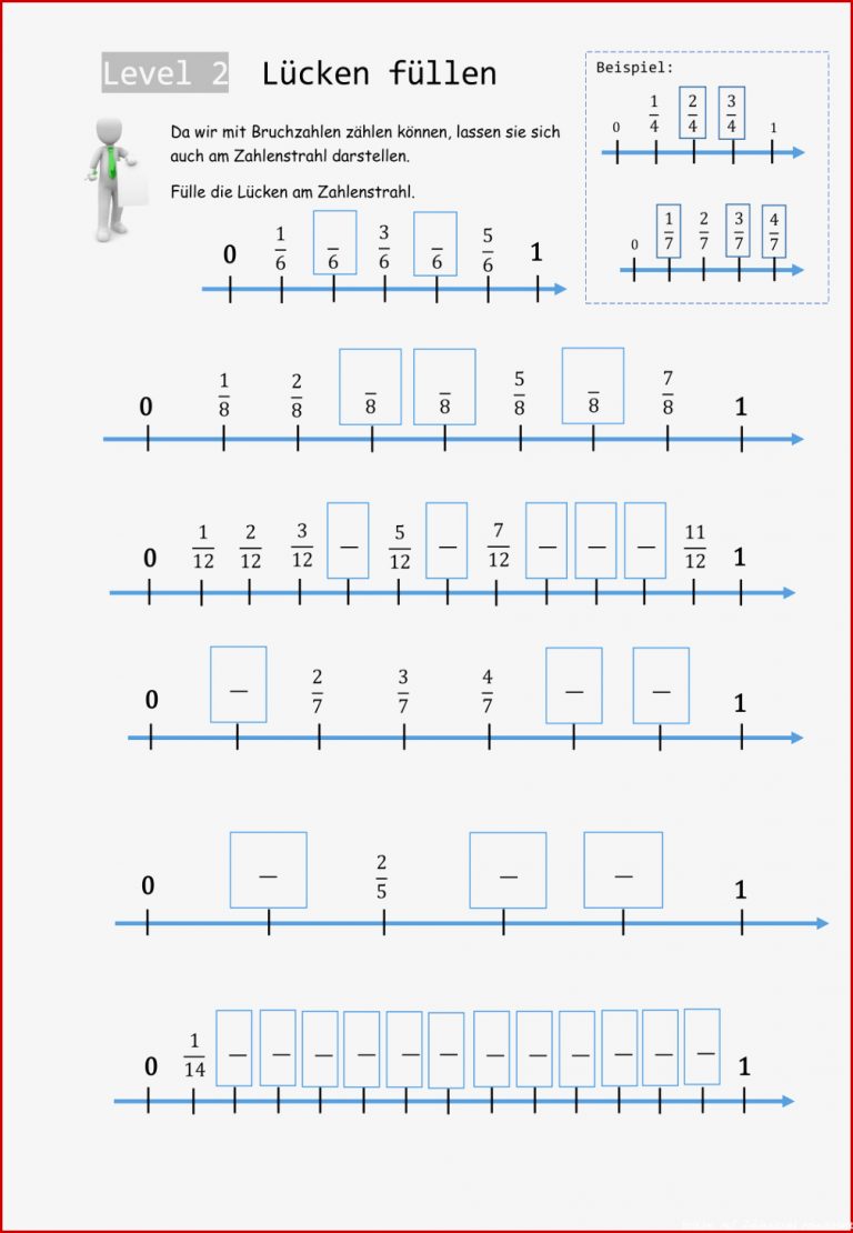 Niveau G Hauptschulabschluss Brüche Am Zahlenstrahl