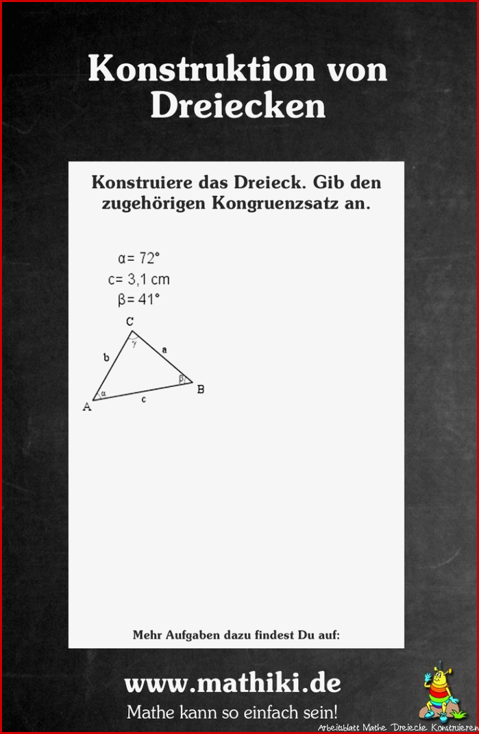 Noch mehr Mathe Aufgaben zu Kongruenzsätze Dreiecke