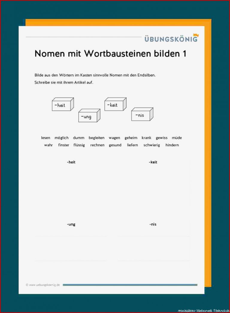 Nomen gemischte Übungen