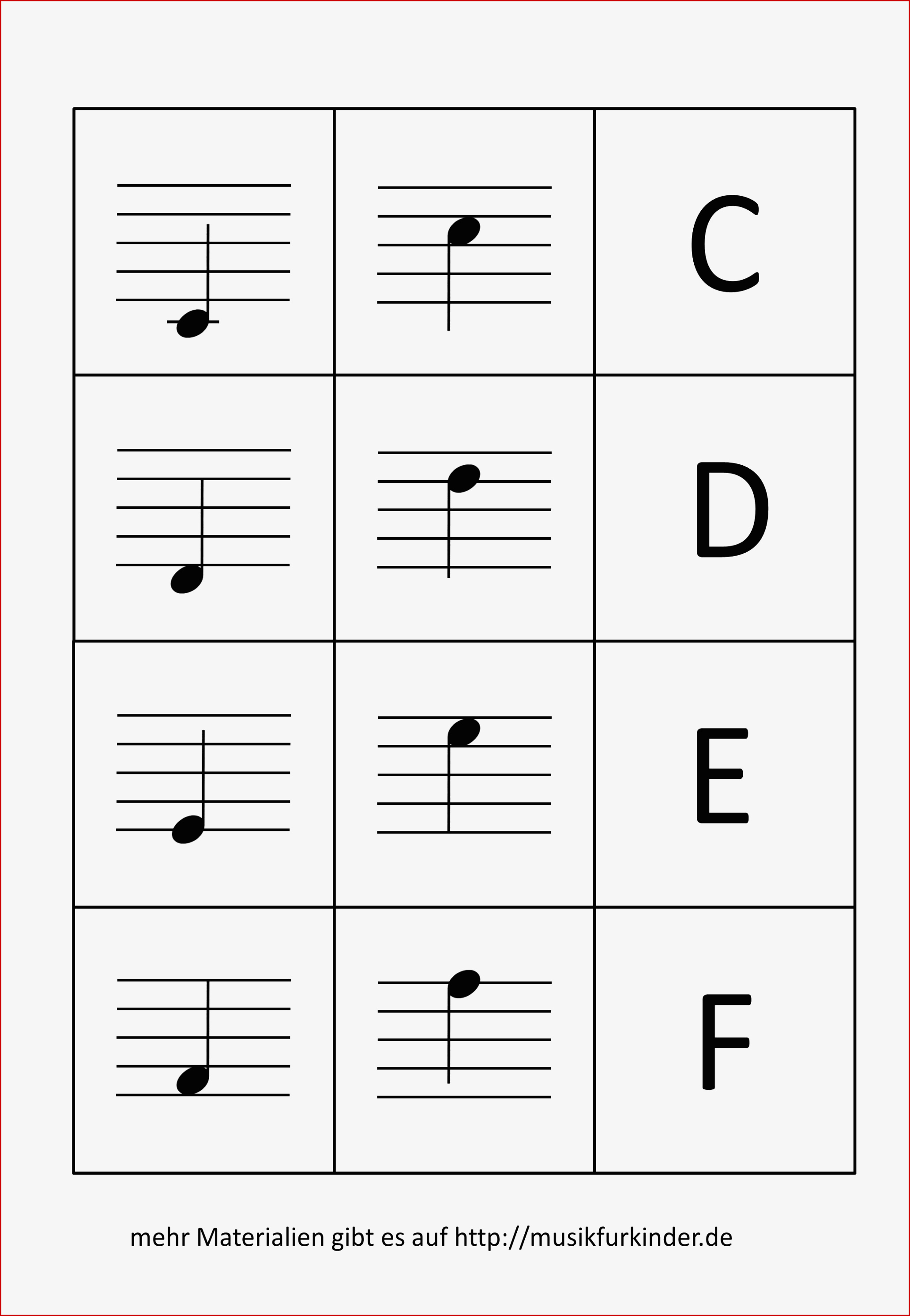 Notenmemory Notenkärtchen Musik Für Kinder