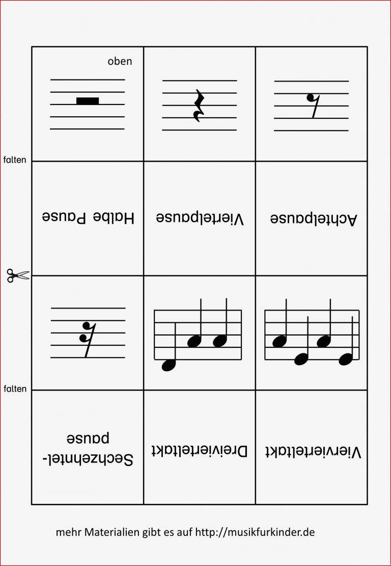 Notenwerte Memory Lernkarten 2 Musik Für Kinder