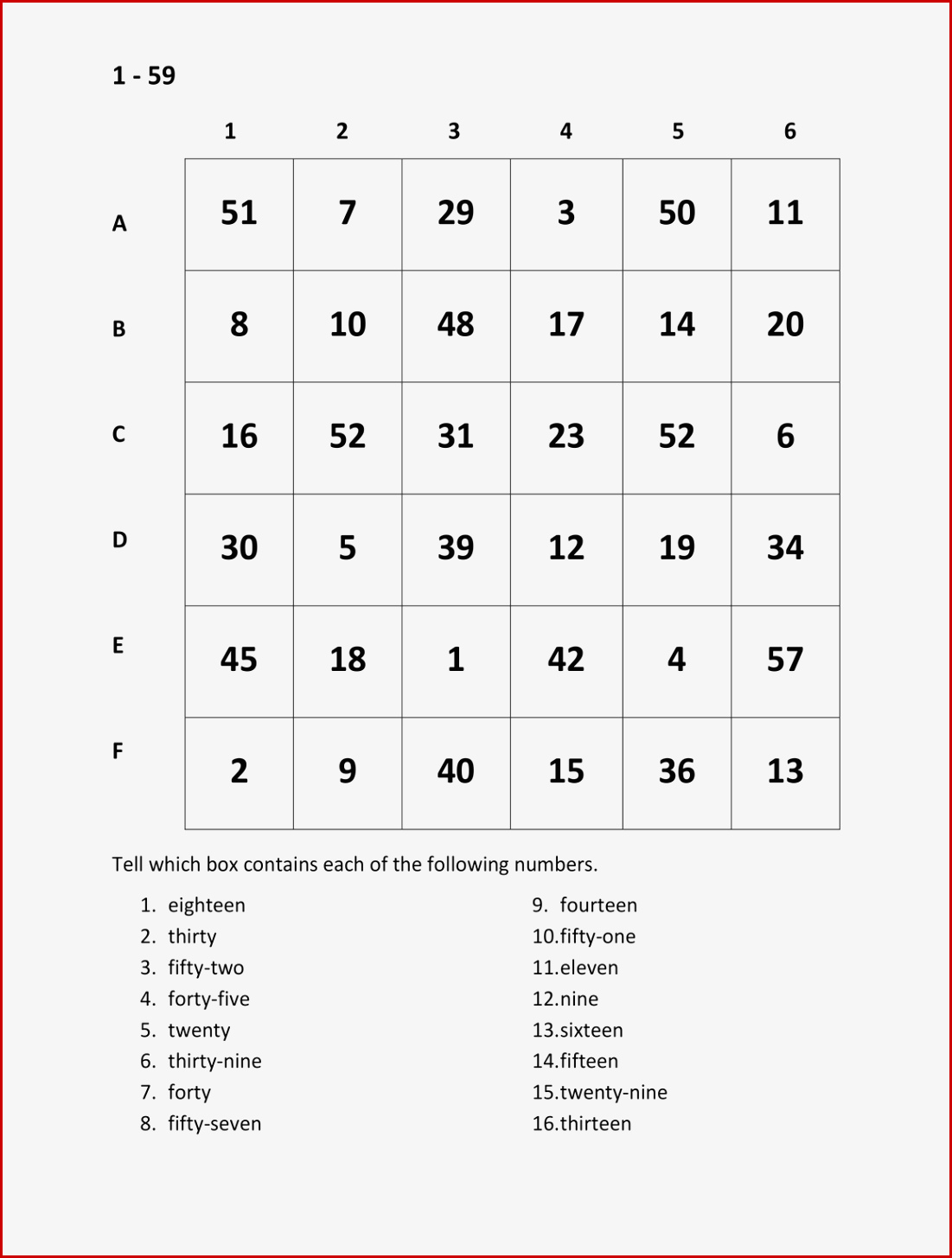 Numbers In English Zahlen Find It – Unterrichtsmaterial