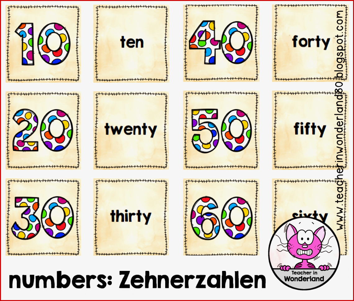 Numbers Zehnerzahlen