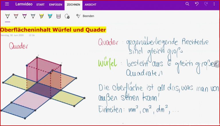 Oberfläche Quader und Würfel