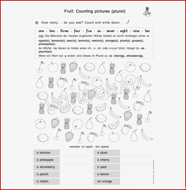 Obst Und Gemüse Englisch Grundschule