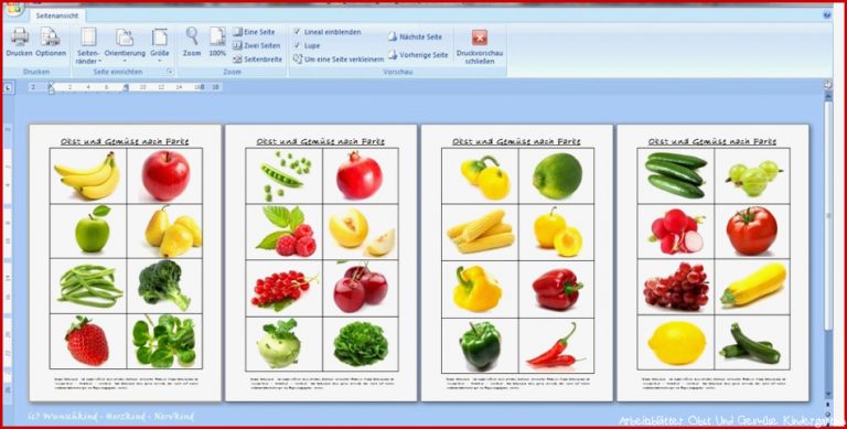 Obst Und Gemüse sortieren Arbeitsblätter Felipa Allen