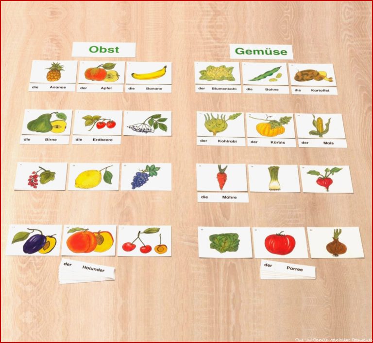 Obst Und Gemüse sortieren Und ordnen Nach Kategorien üben