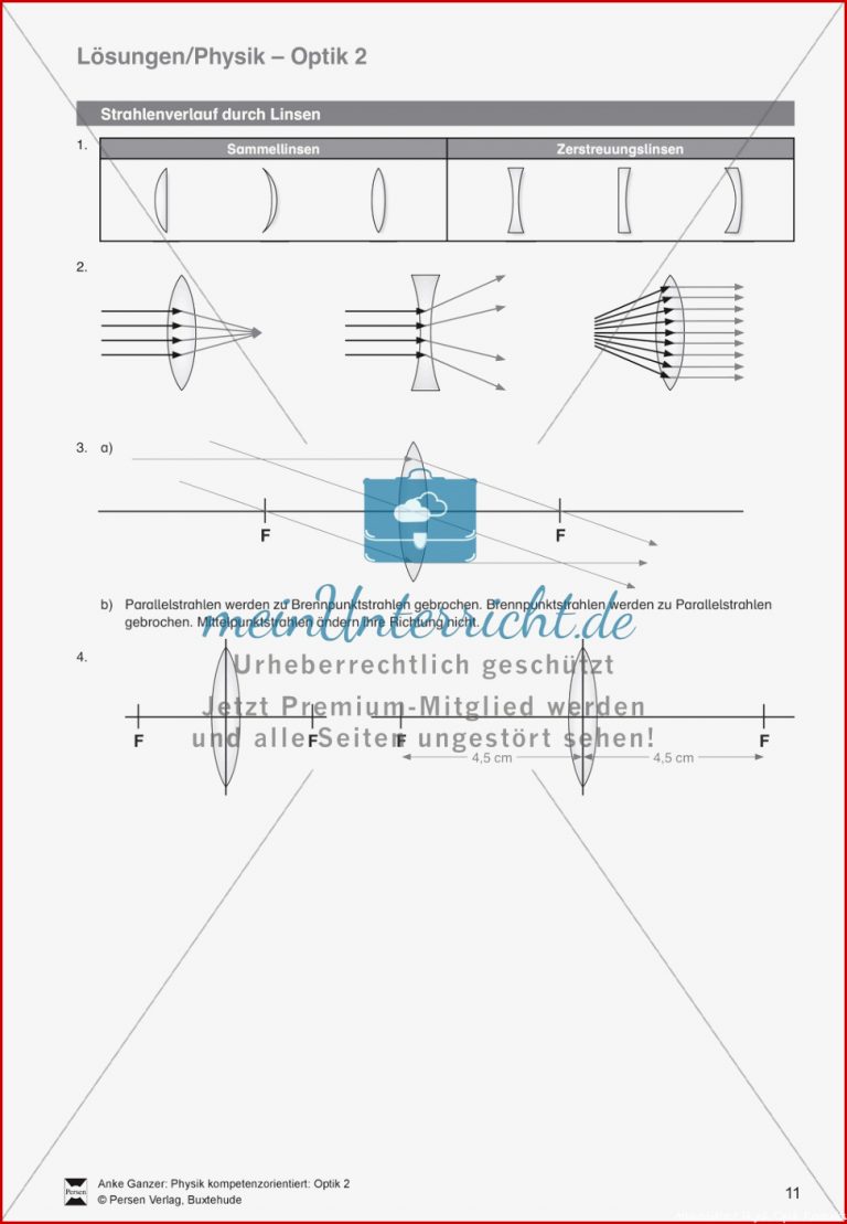 Optik Aufgaben Zu Linsen Anwendungsmöglichkeiten