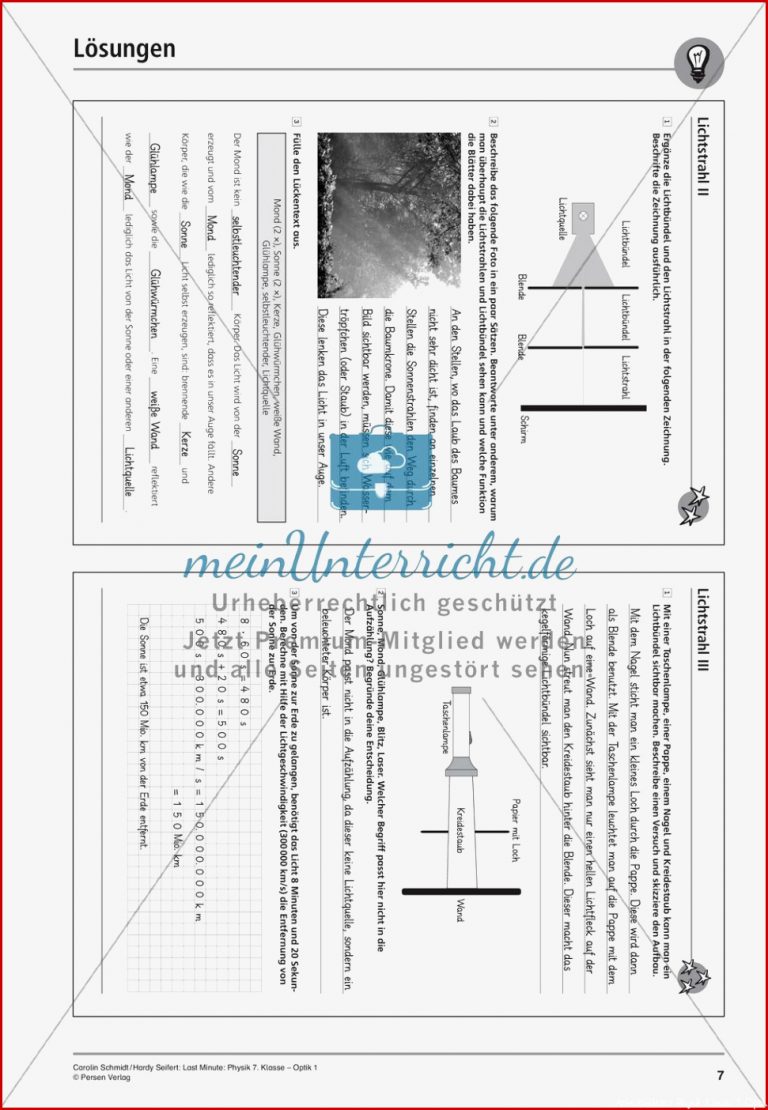 Optik: Lichtstrahl - meinUnterricht