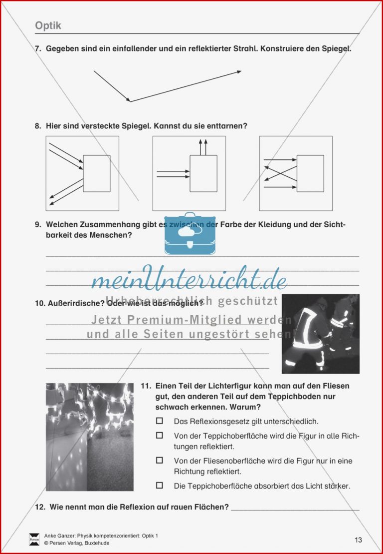 Optik Reflexion und ebene konkave und konvexe Spiegel