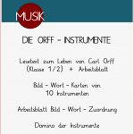 Orff Instrumente Arbeitsblatt Felipa Allen Grundschule