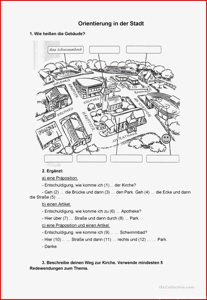 Orientierung in der Stadt Arbeitsblatt Kostenlose DAF