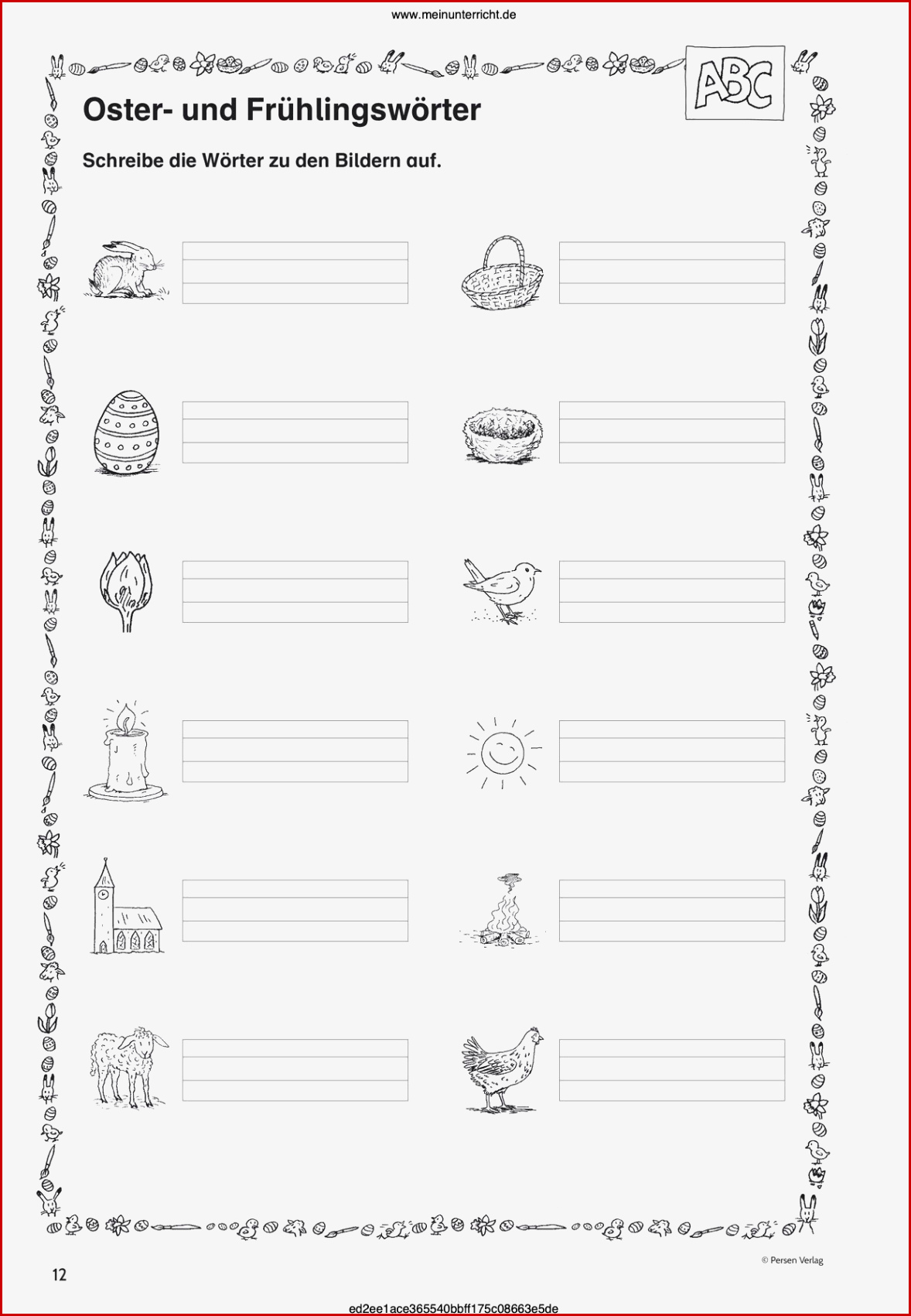 Ostern Arbeitsblätter Grundschule Worksheets