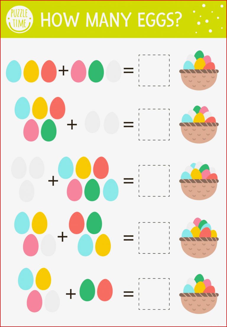 Osterzählspiel Mit Farbigen Eiern Und Korb