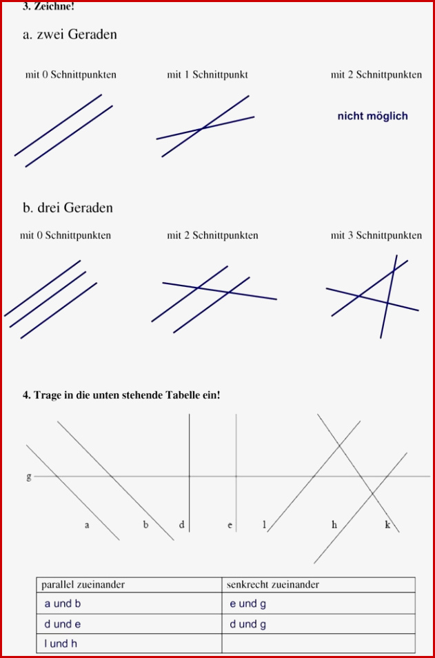 Parallele Und Senkrechte Geraden Arbeitsblätter Kostenlos