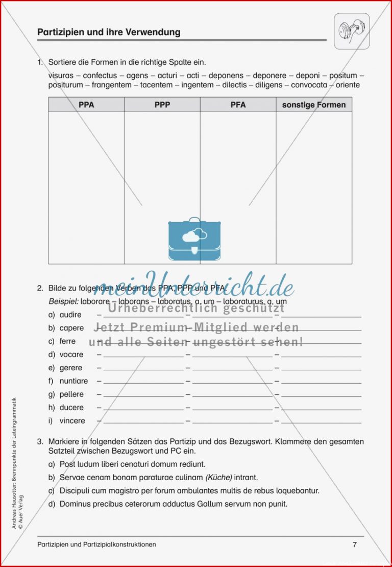 Partizipien und Partizipialkonstruktionen meinUnterricht