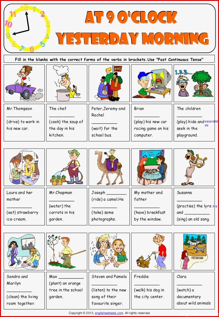 Past continuous tense 1