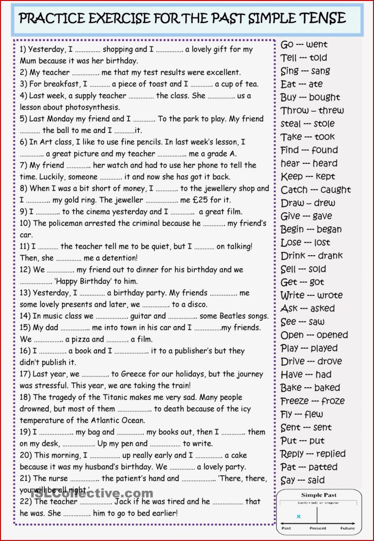 Past Simple Tense Practice