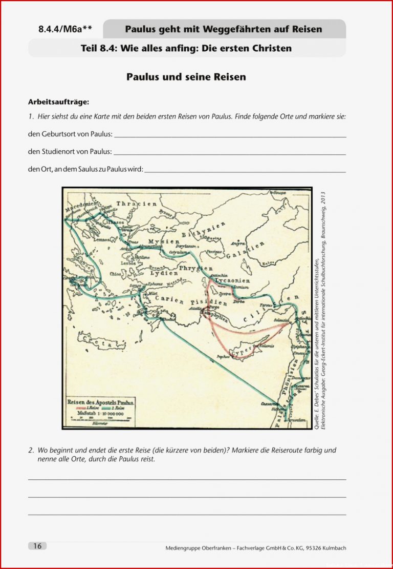 Paulus Von Tarsus Arbeitsblätter Worksheets