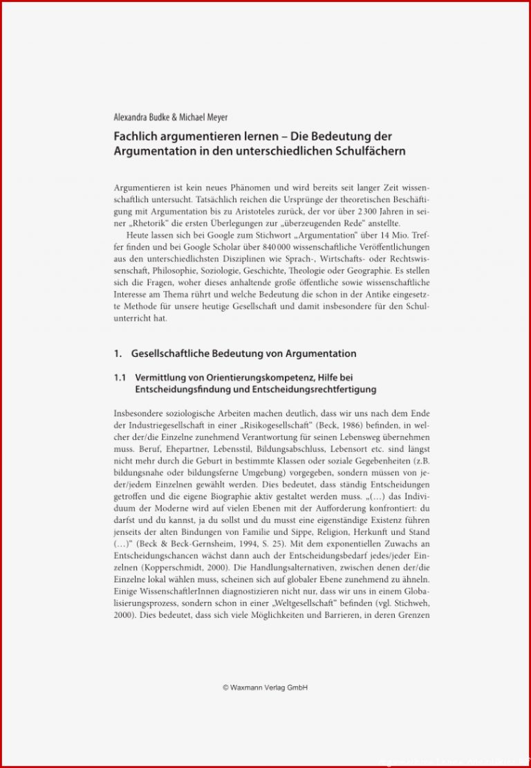 PDF Fachlich argumentieren lernen – Die Bedeutung der