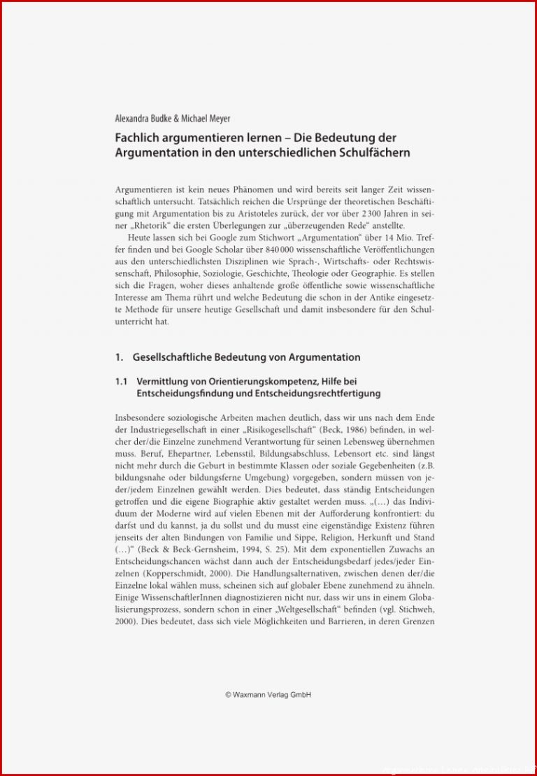 Pdf Fachlich Argumentieren Lernen – Die Bedeutung Der