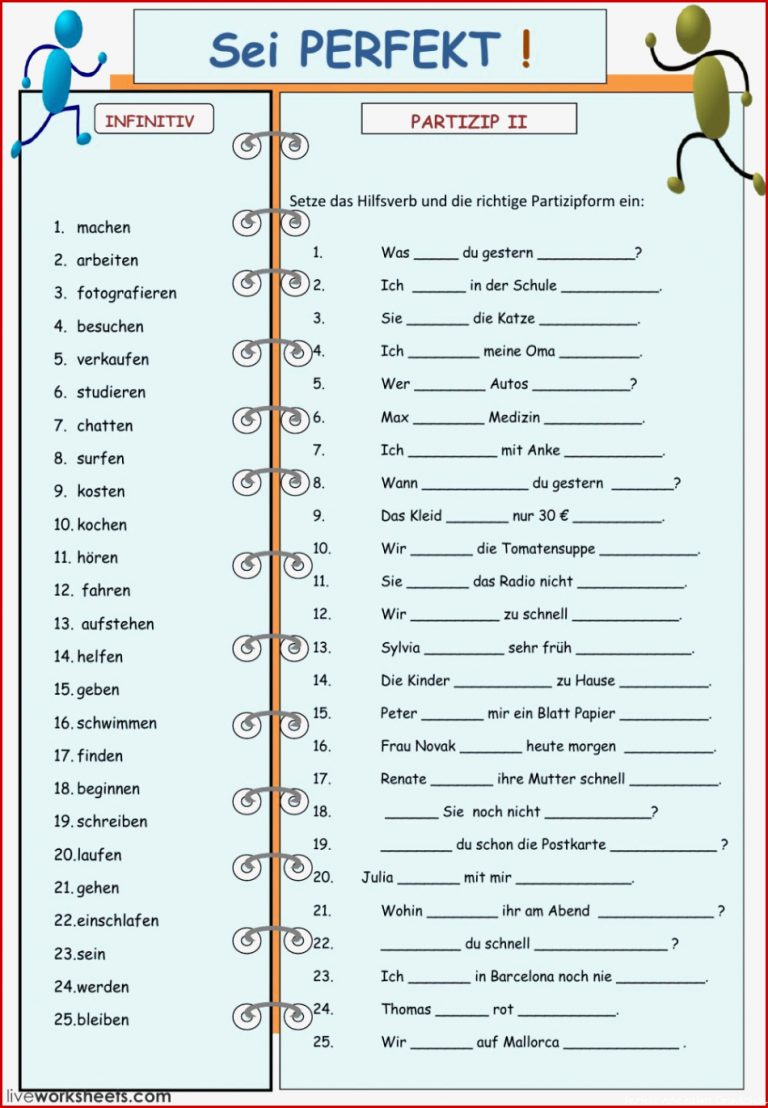 Perfekt Arbeitsblatt Pdf Carl Winslow Grundschule