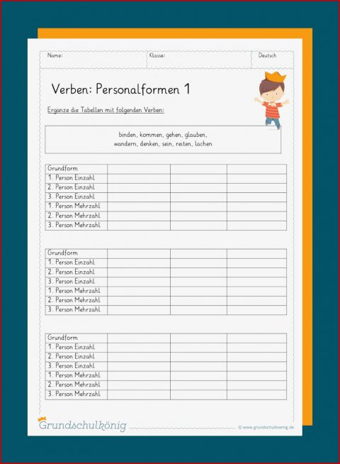 Personalformen Der Verben