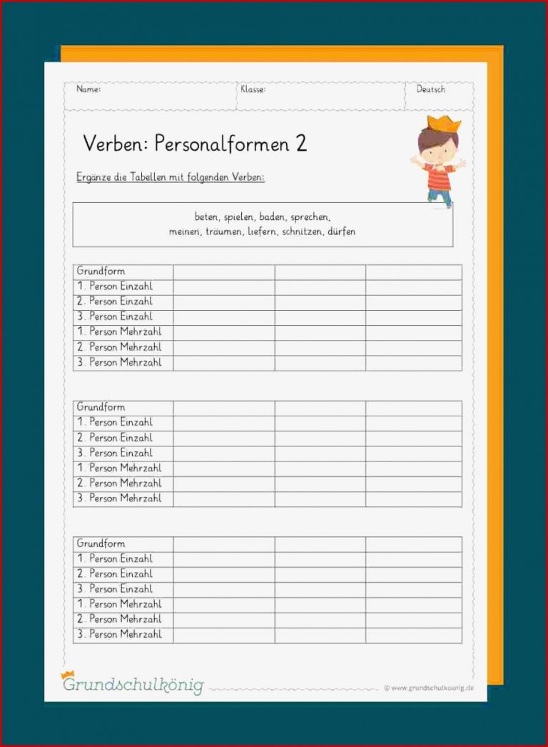 Personalformen der Verben