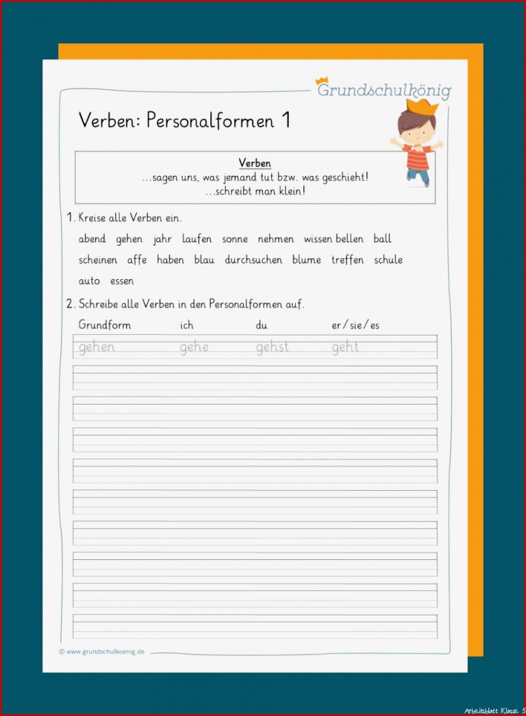 Personalformen Der Verben