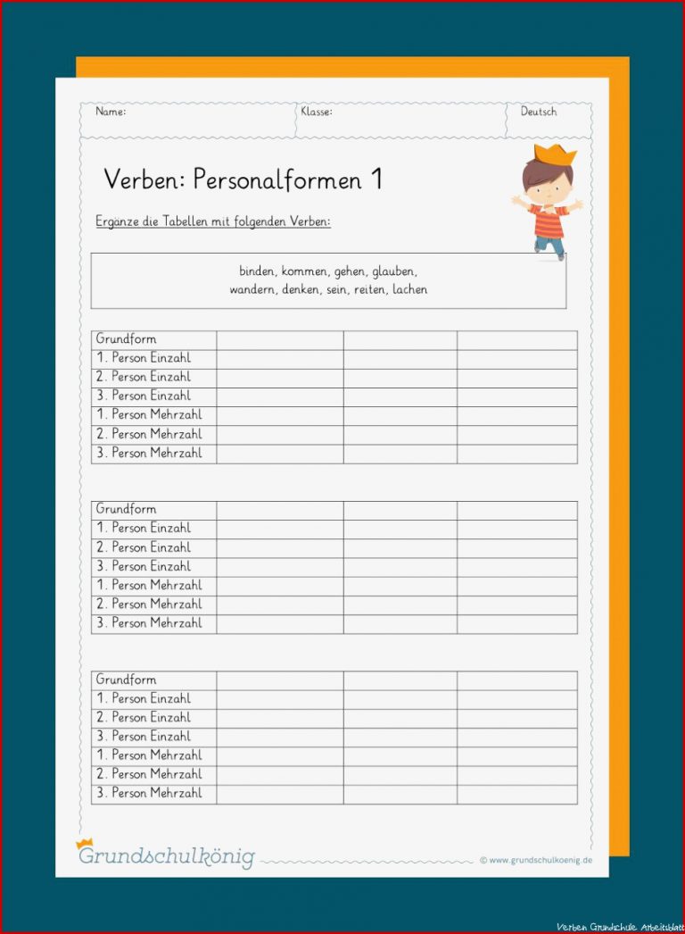 Personalformen Der Verben