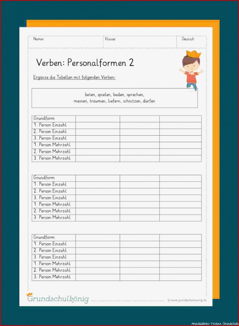 Personalformen Der Verben