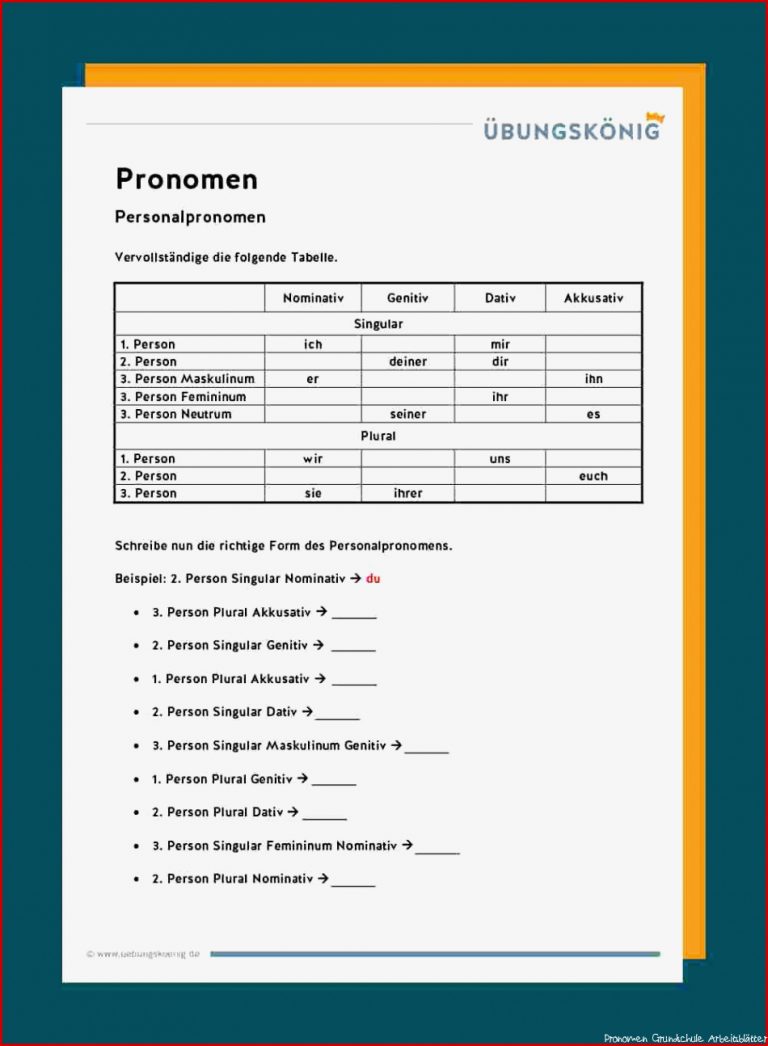 Personalpronomen Englisch Klasse 5 Arbeitsblätter