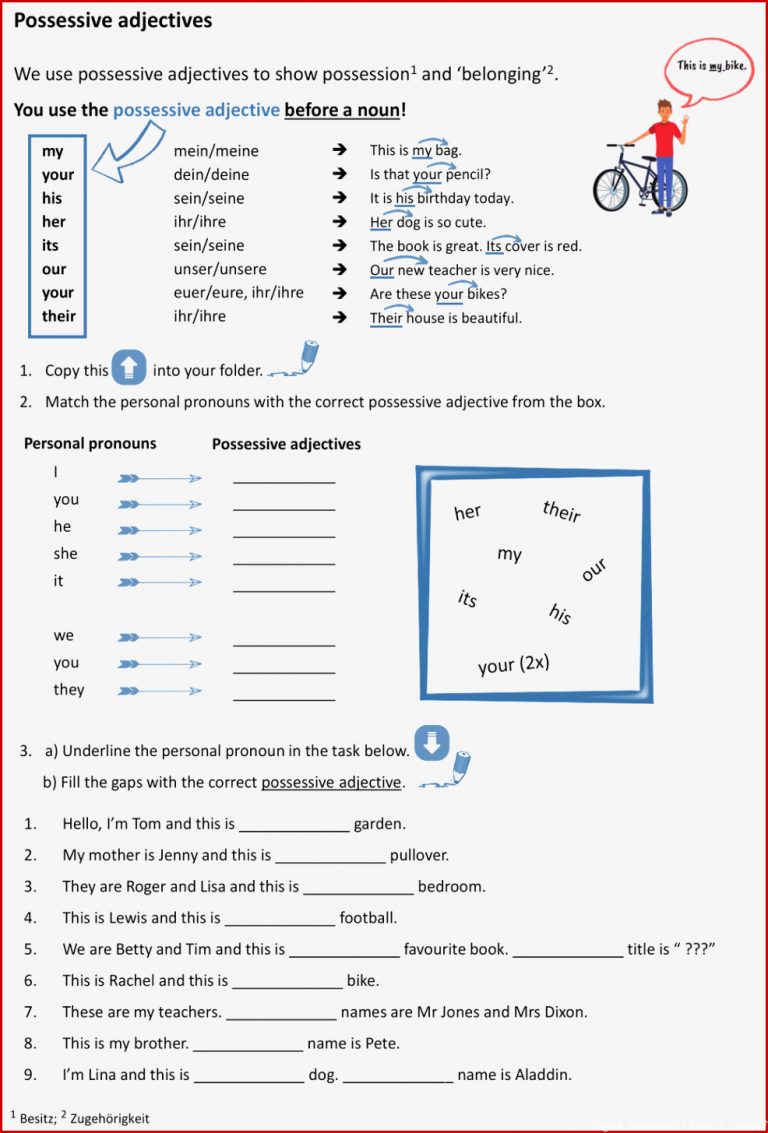 Personalpronomen Englisch Klasse 5 Arbeitsblätter