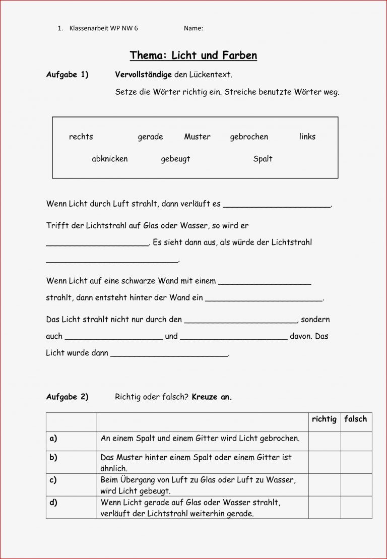 Physik Arbeitsblätter Klasse 6 Dorothy Meyer Grundschule