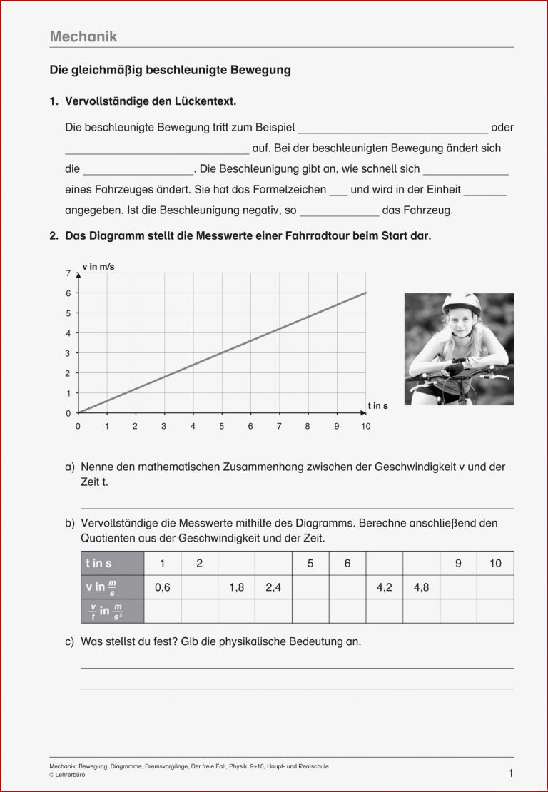 Physik · Arbeitsblätter · Sekundarstufe I · Lehrerbüro