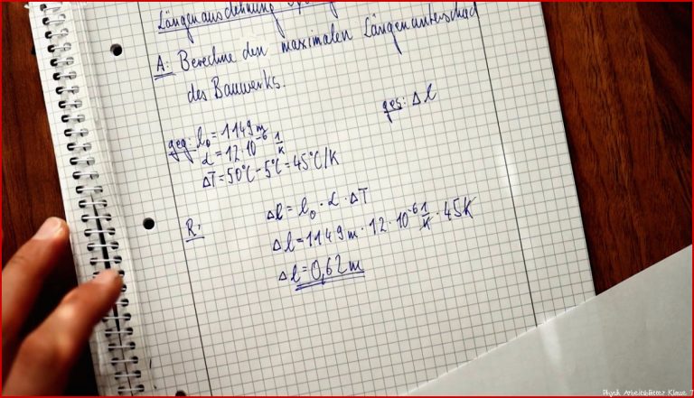 Physik Klasse 7 Längenänderung Beispielrechnung Bauwerk